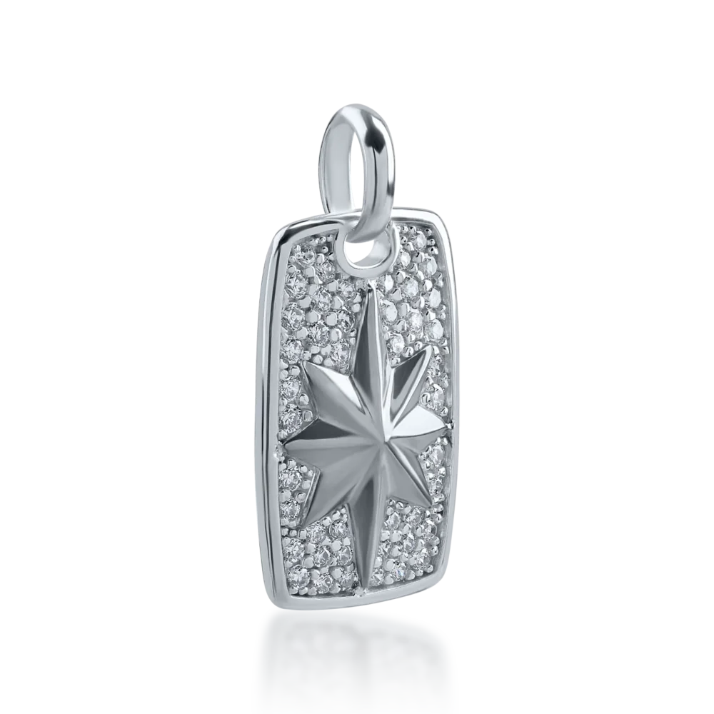 Pandantiv stea din aur alb - imagine 2