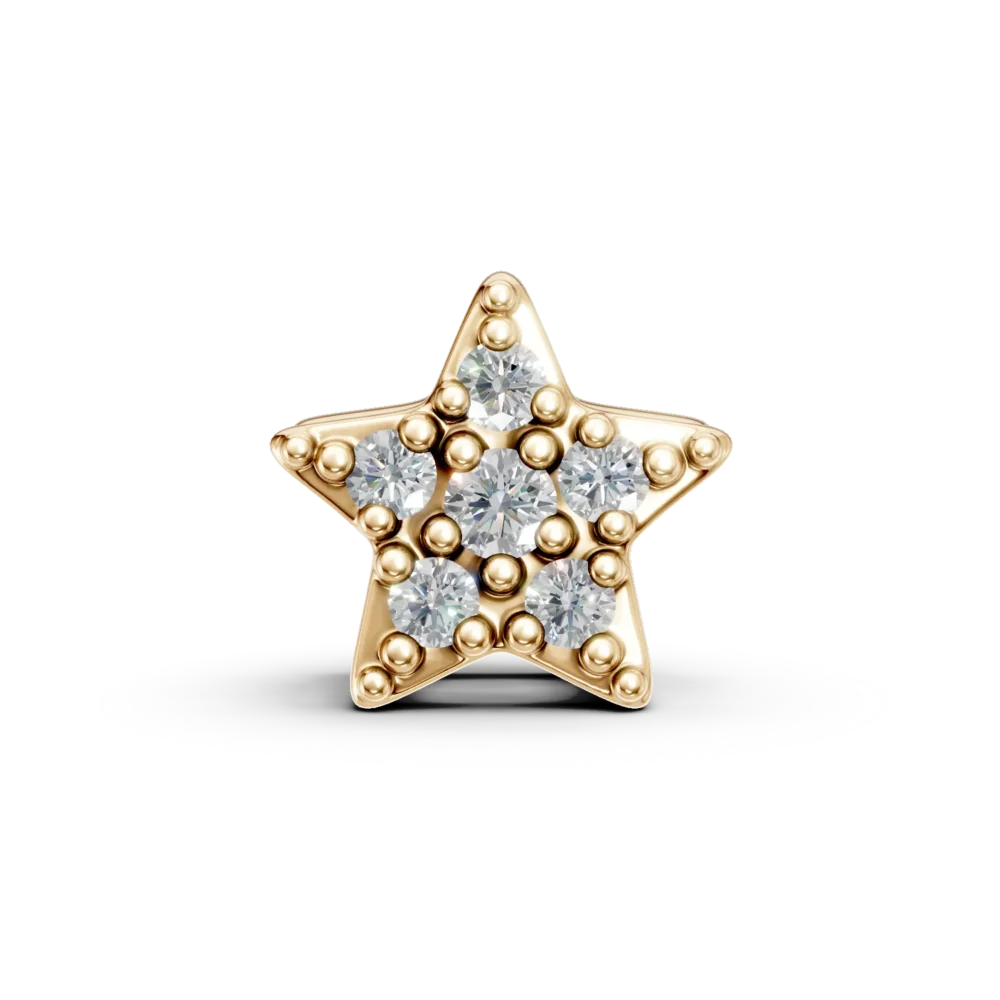 Pandantiv stea din aur galben cu diamante de 0.05ct