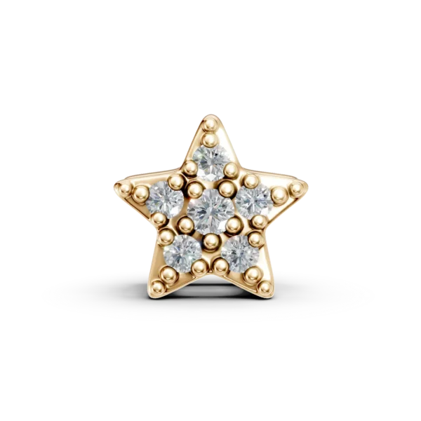 Pandantiv stea din aur galben cu diamante de 0.05ct