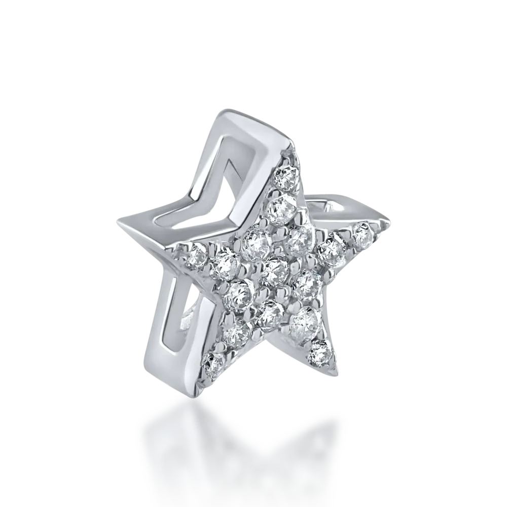 Pandantiv steluta din aur alb cu diamante de 0.07ct - imagine 2