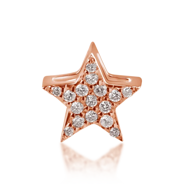 Pandantiv steluta din aur roz cu diamante de 0.07ct