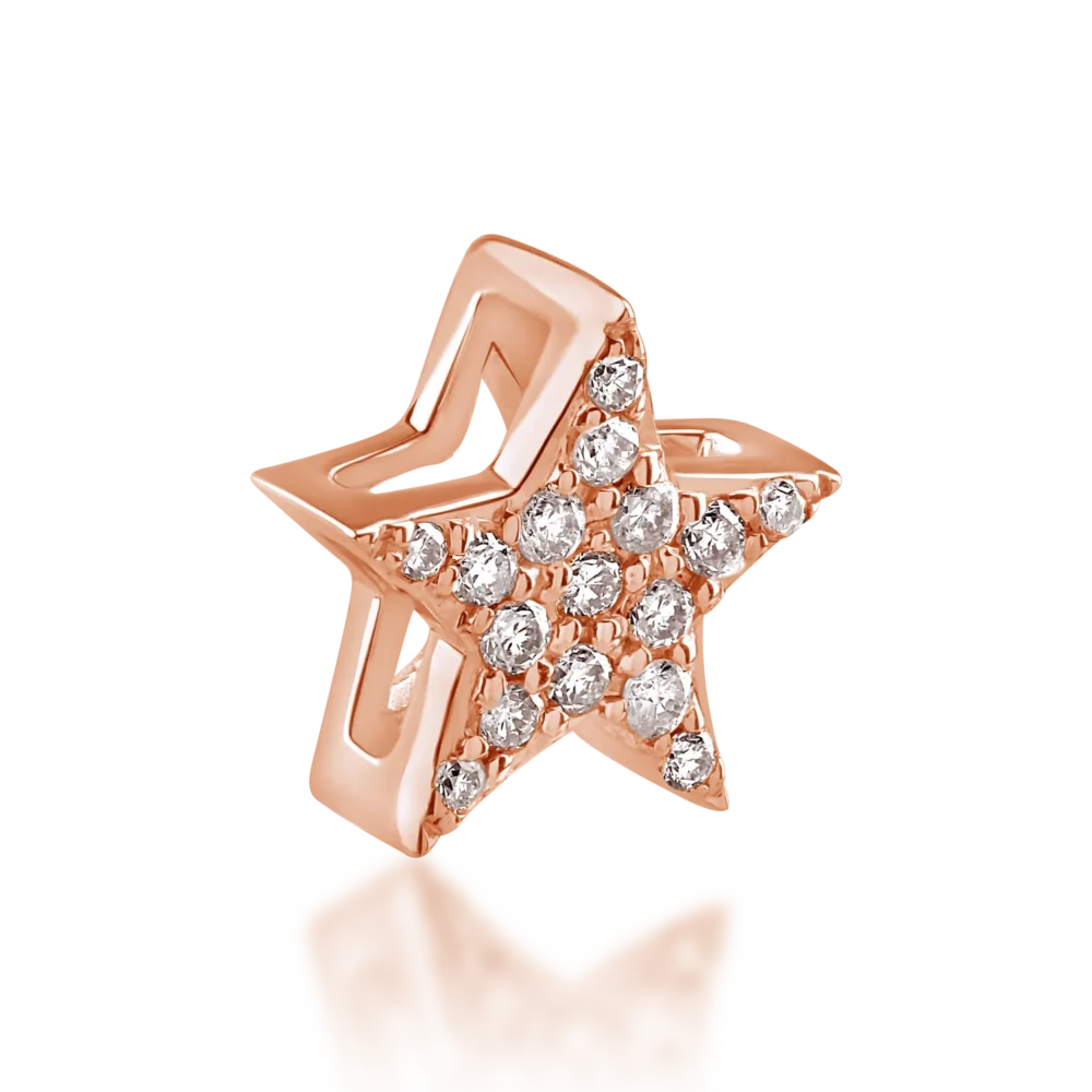 Pandantiv steluta din aur roz cu diamante de 0.07ct - imagine 2