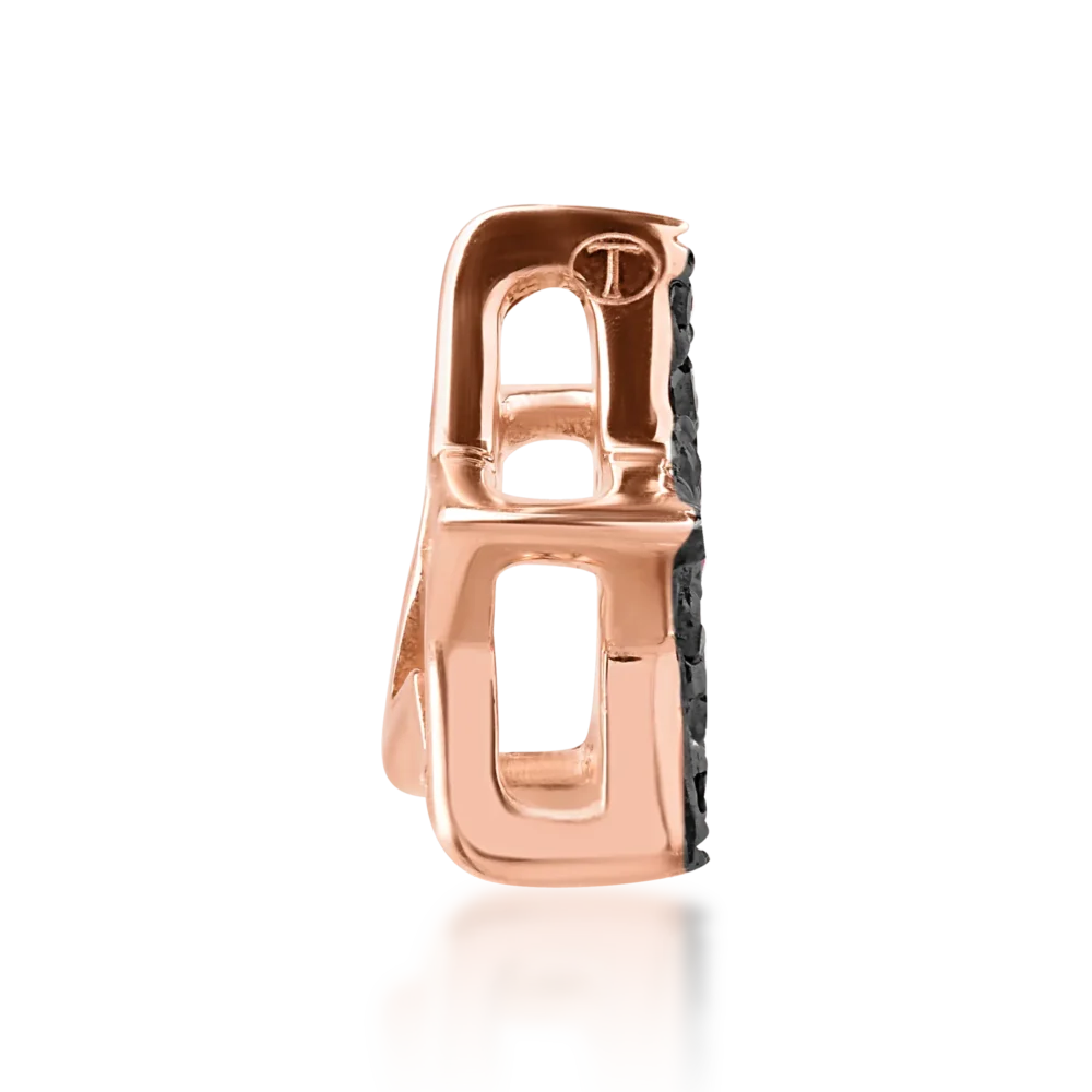 Pandantiv steluta din aur roz cu diamante negre de 0.07ct - imagine 3