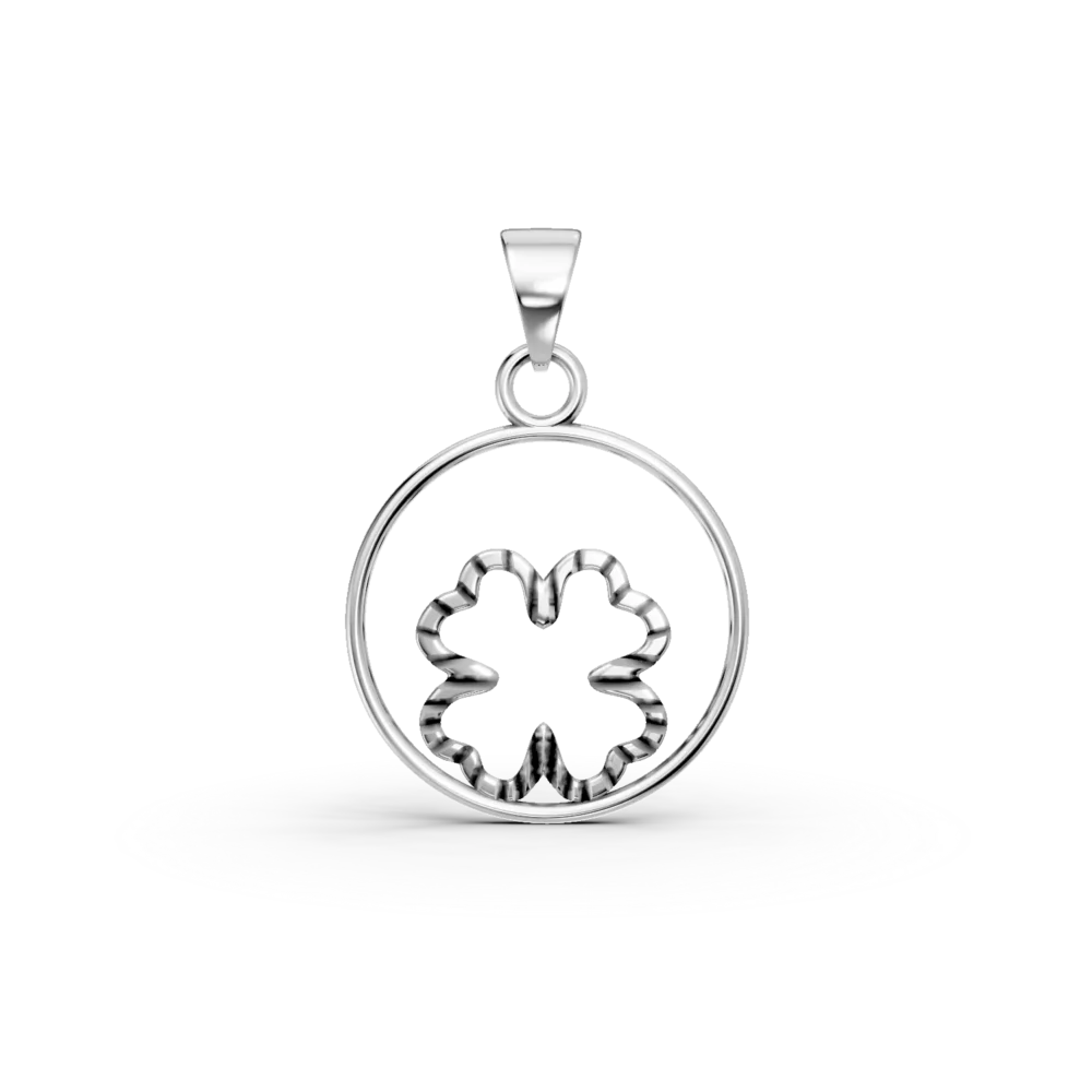 Pandantiv trifoi din aur alb