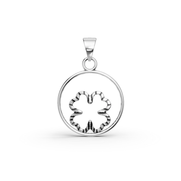 Pandantiv trifoi din aur alb