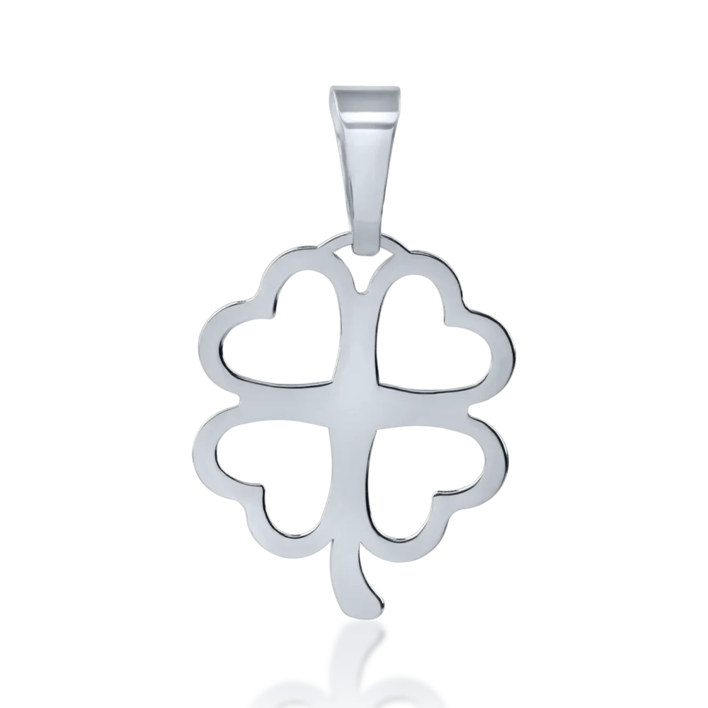 Pandantiv trifoi din aur alb