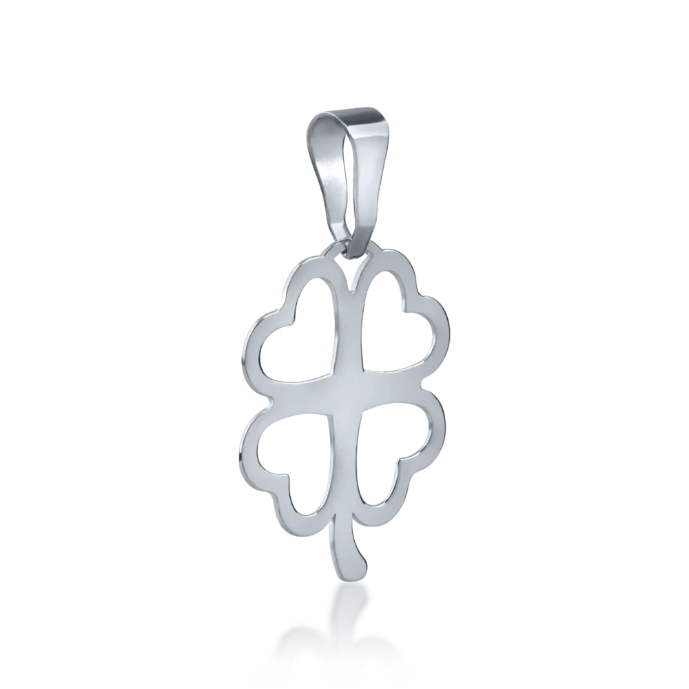 Pandantiv trifoi din aur alb - imagine 2