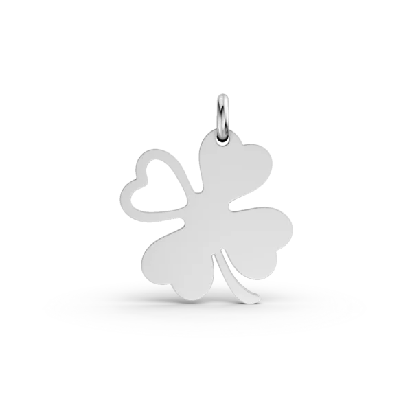 Pandantiv trifoi din aur alb