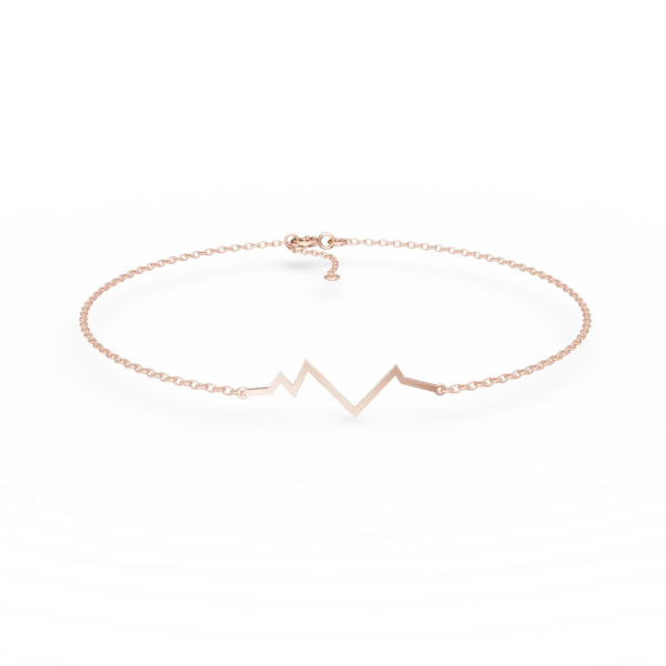 Bratara cu pandantiv pulsul inimii din aur roz