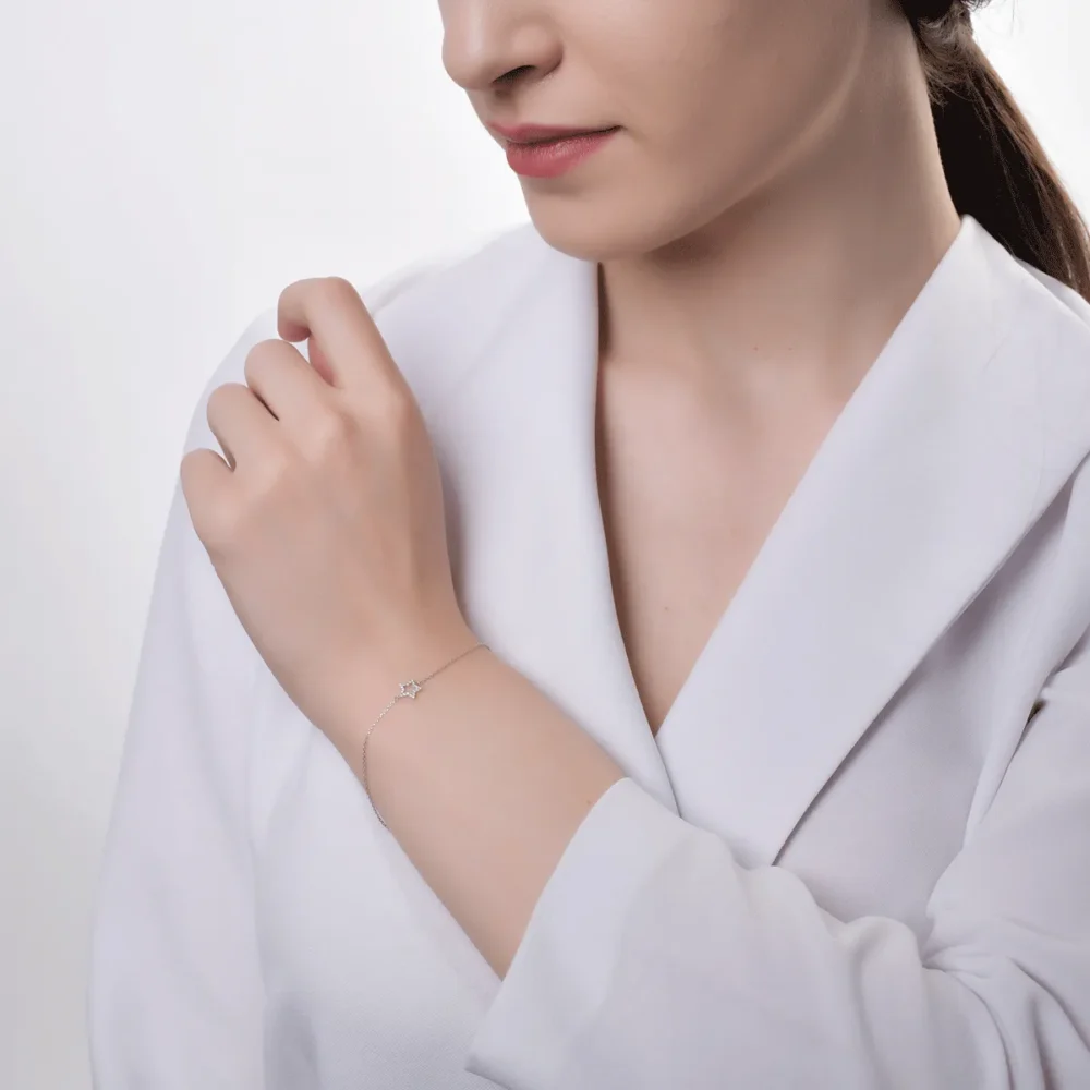 Bratara din aur alb cu diamante de 0.05ct - imagine 2