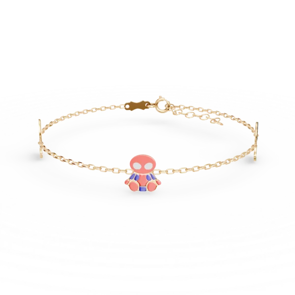 Bratara din aur galben cu pandantive supereroi pentru copii