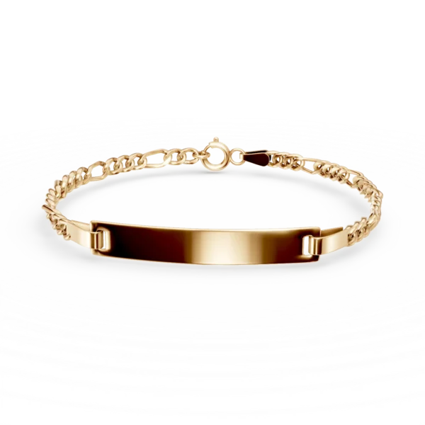 Bratara din aur galben cu placuta de gravare pentru copii