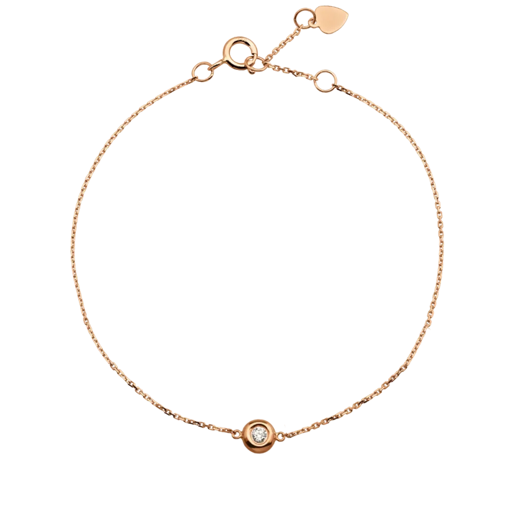 Bratara din aur roz cu diamant de 0.036ct