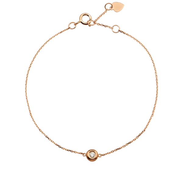 Bratara din aur roz cu diamant de 0.036ct