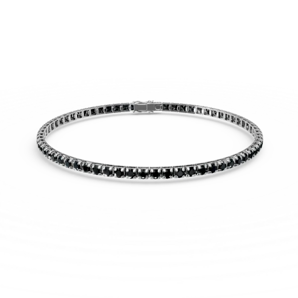 Bratara tennis din aur alb cu diamante negre de 6.7ct