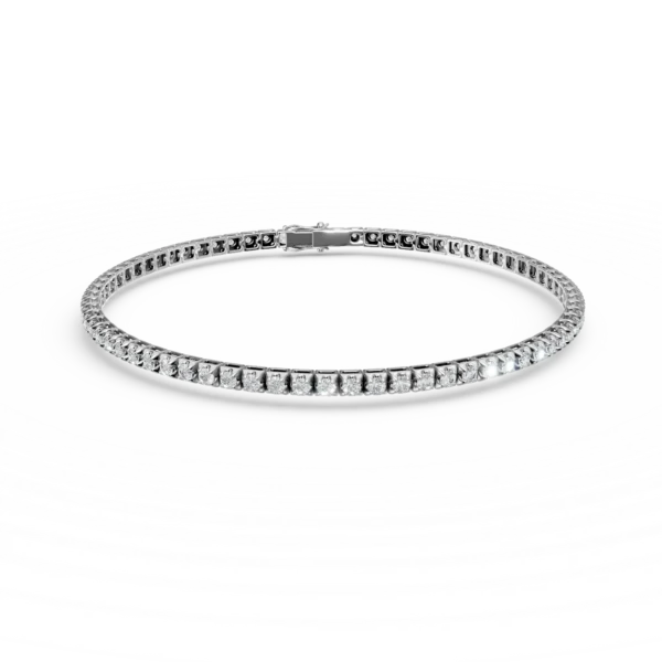 Bratara tennis din aur alb cu diamante de 2.10ct