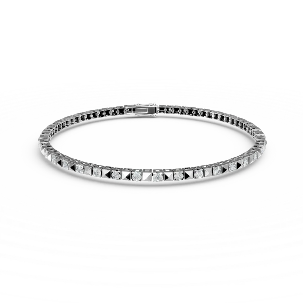 Bratara tennis din aur alb