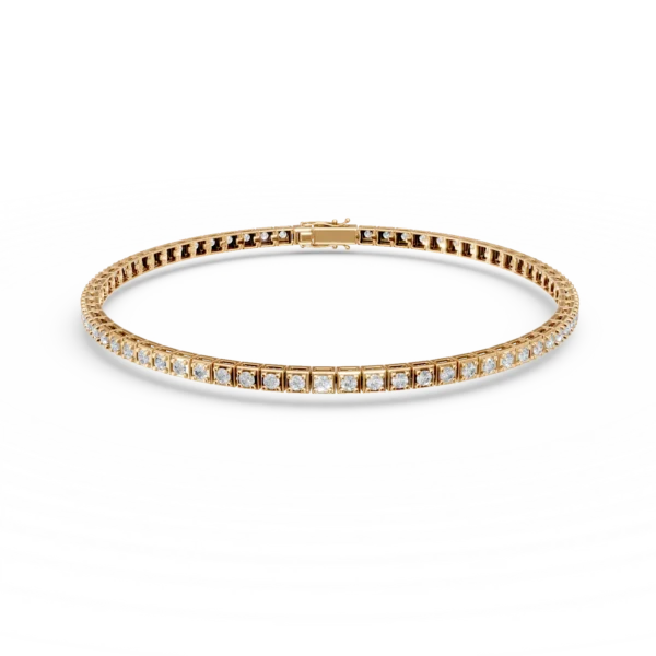 Bratara tennis din aur galben cu diamante de 0.9ct