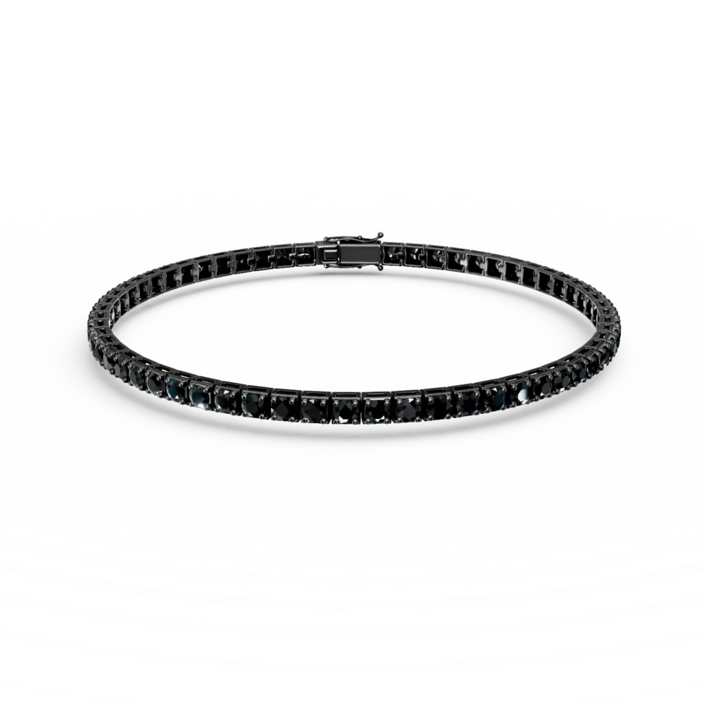 Bratara tennis din aur negru cu diamante negre de 5.2ct