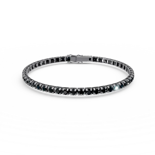 Bratara tennis din aur negru cu diamante negre de 3.2ct