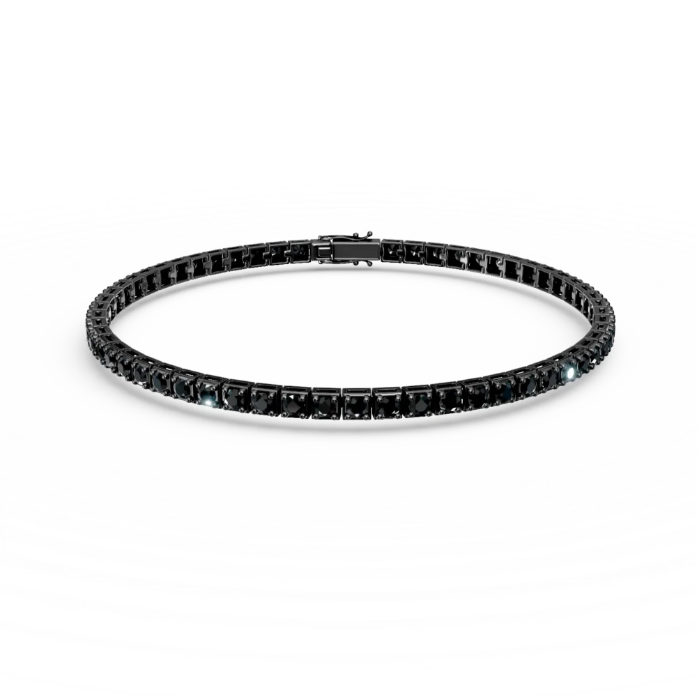 Bratara tennis din aur negru cu diamante negre de 3.4ct