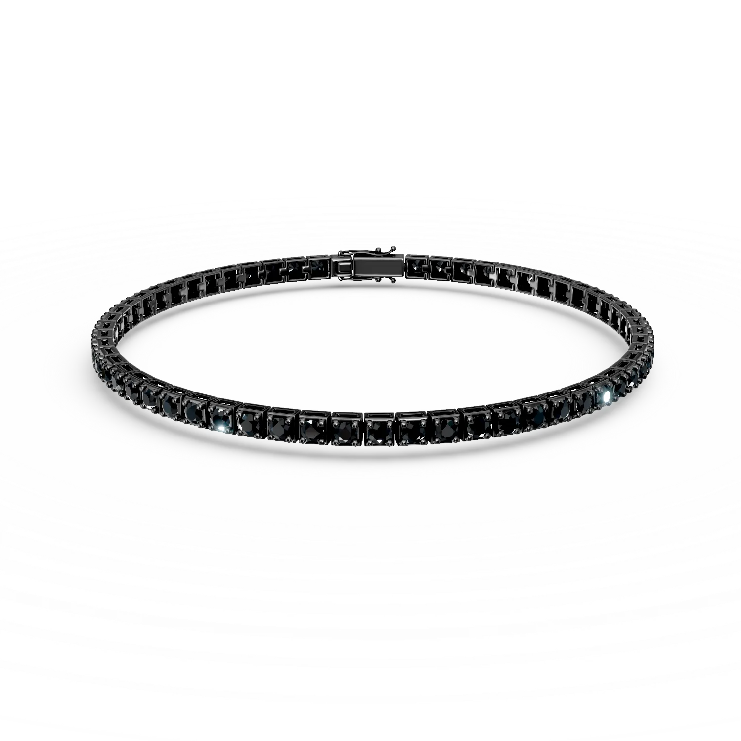 Bratara tennis din aur negru cu diamante negre de 3.3ct