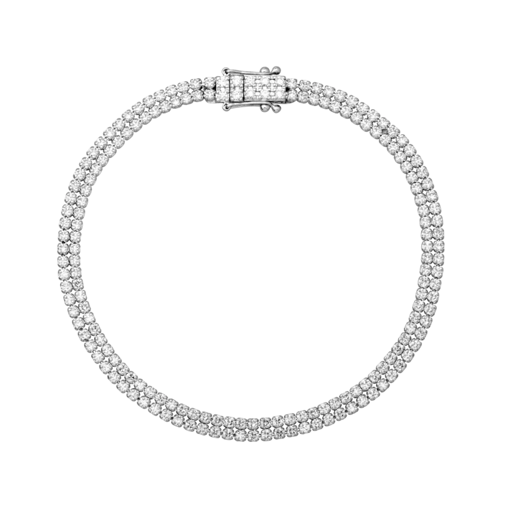 Bratara tennis din aur alb cu diamante de 2.645ct