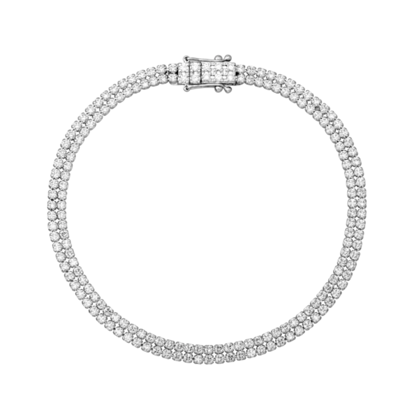 Bratara tennis din aur alb cu diamante de 2.5ct