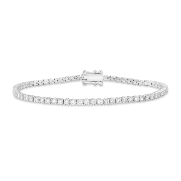 Bratara tennis din aur alb cu diamante de 1.42ct