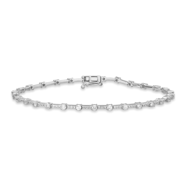 Bratara tennis din aur alb cu diamante de 1.48ct
