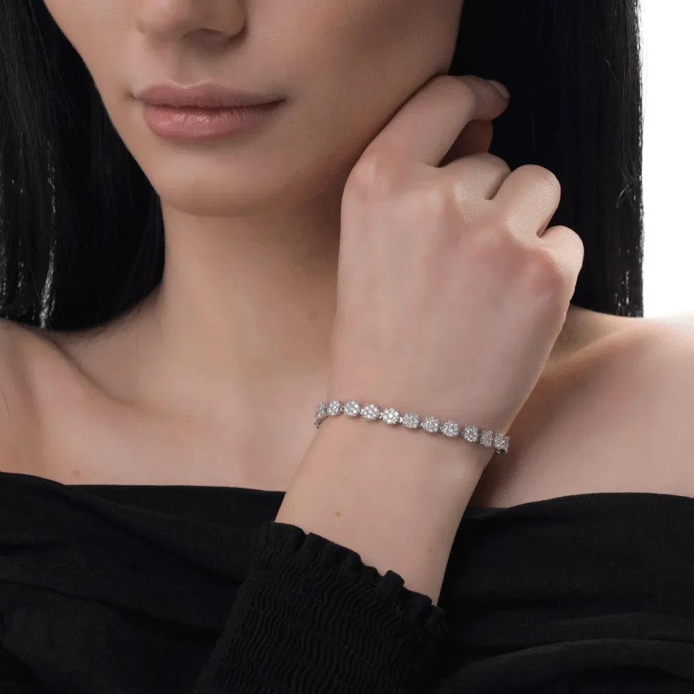 Bratara din aur alb cu diamante de 3ct - imagine 2