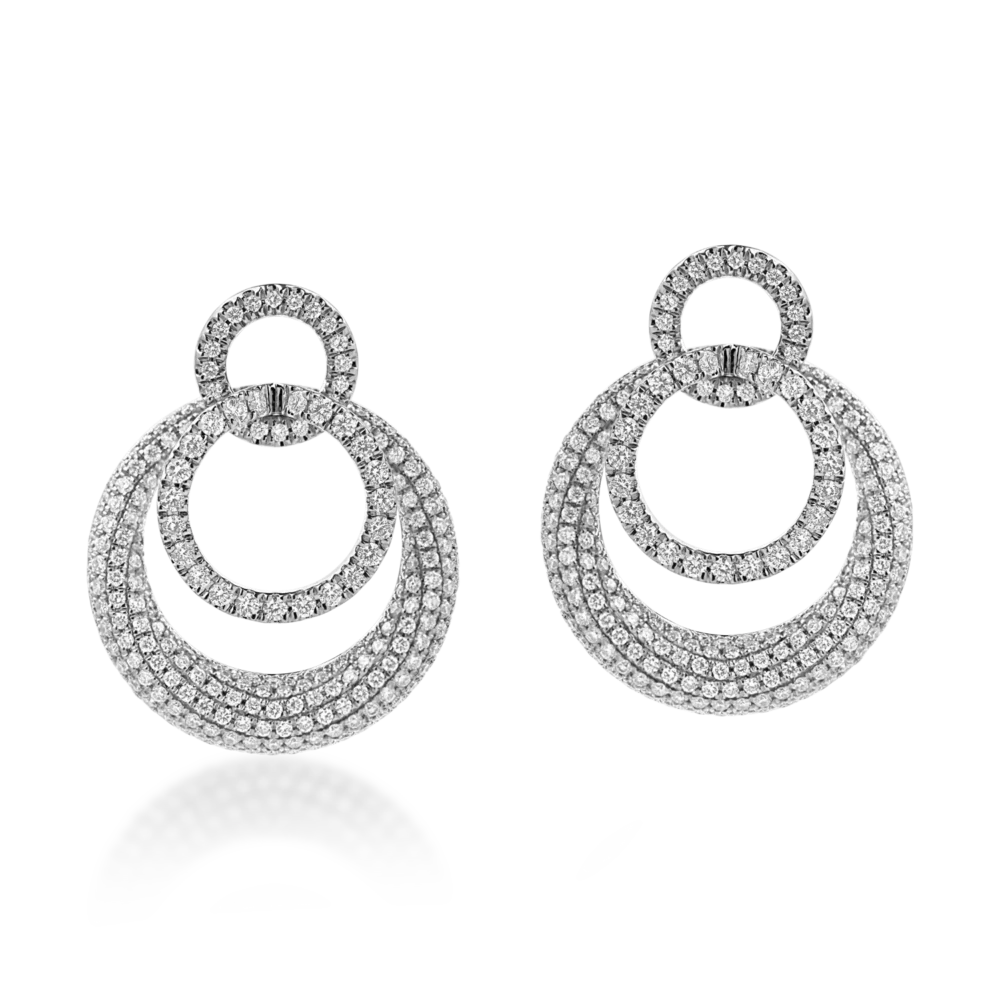 Cercei cercuri din aur alb cu diamante de 2.8ct - imagine 2