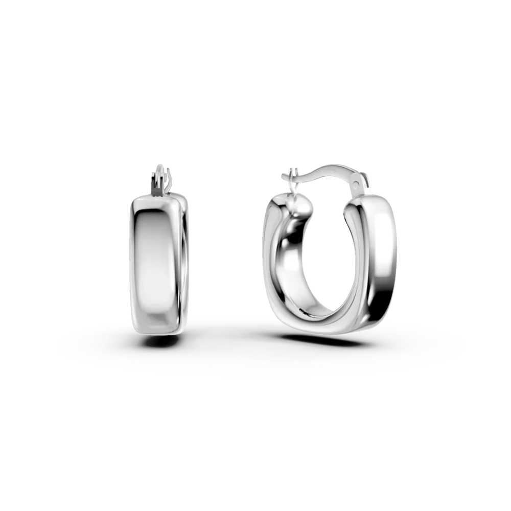 Cercei creole din aur alb