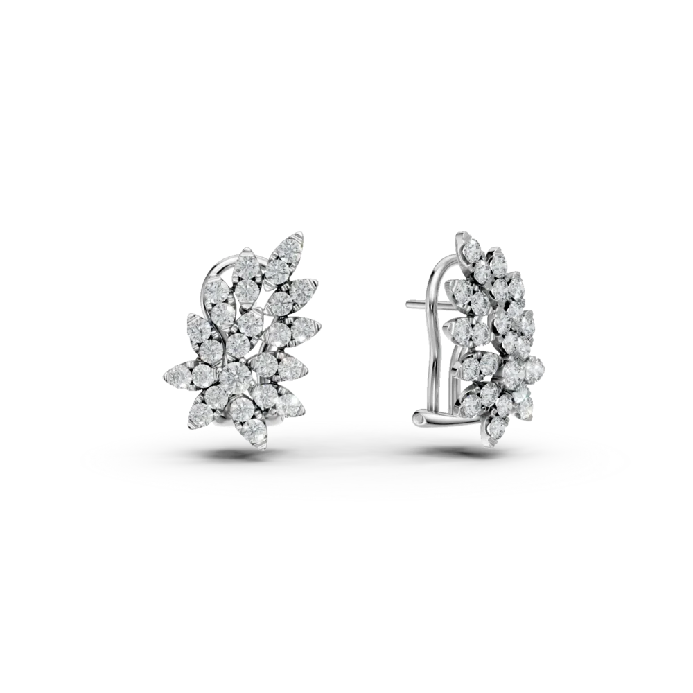 Cercei din aur alb cu diamante de 1.34ct