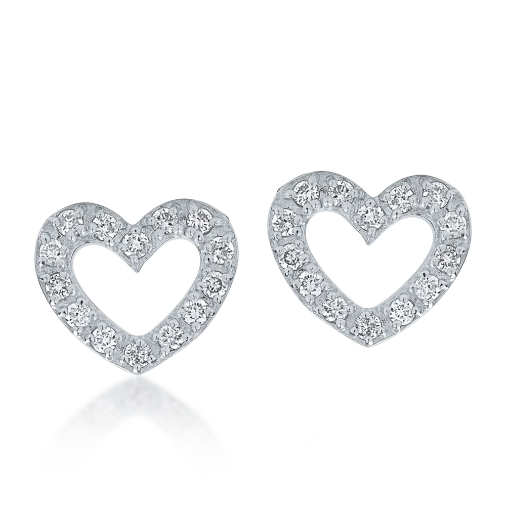 Cercei din aur alb cu diamante de 0.2ct - imagine 2