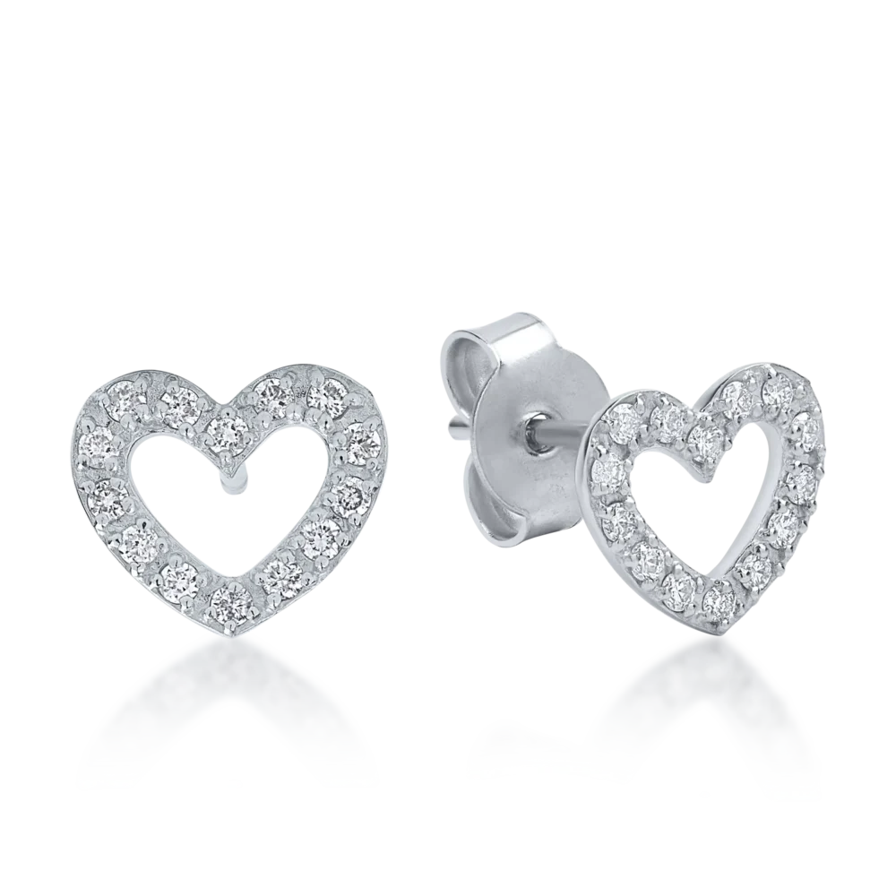 Cercei din aur alb cu diamante de 0.2ct