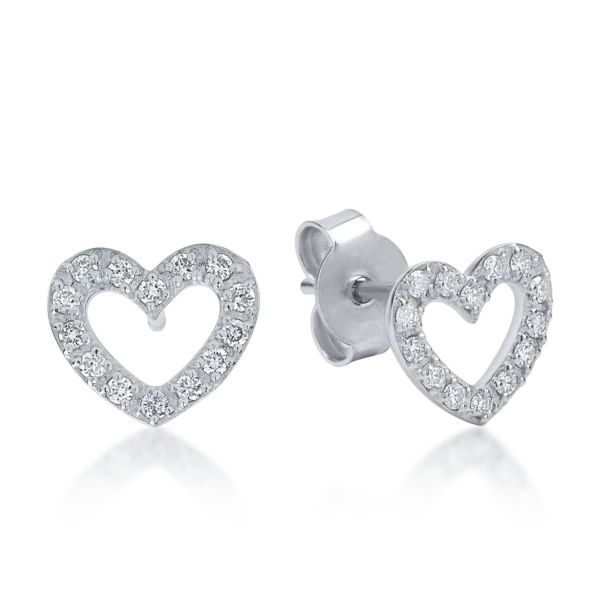 Cercei din aur alb cu diamante de 0.2ct