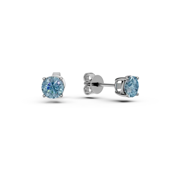 Cercei din aur alb cu topaze albastre de 1.2ct