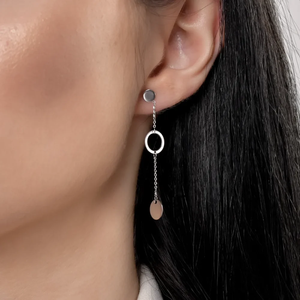 Cercei din aur alb - imagine 4