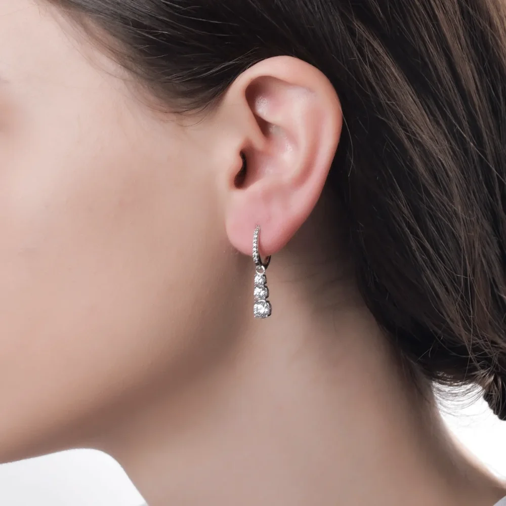 Cercei din aur alb - imagine 4