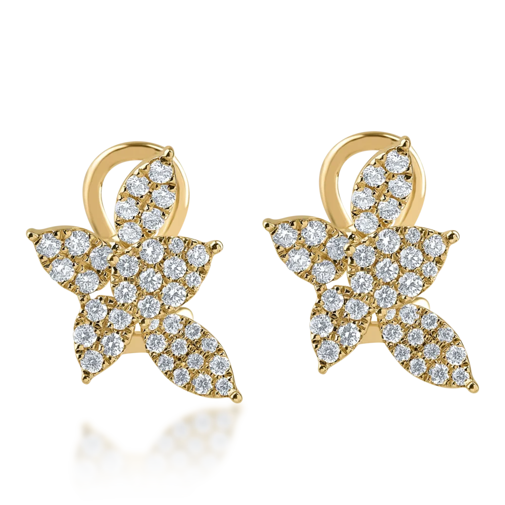 Cercei din aur galben cu diamante de 0.7ct - imagine 2