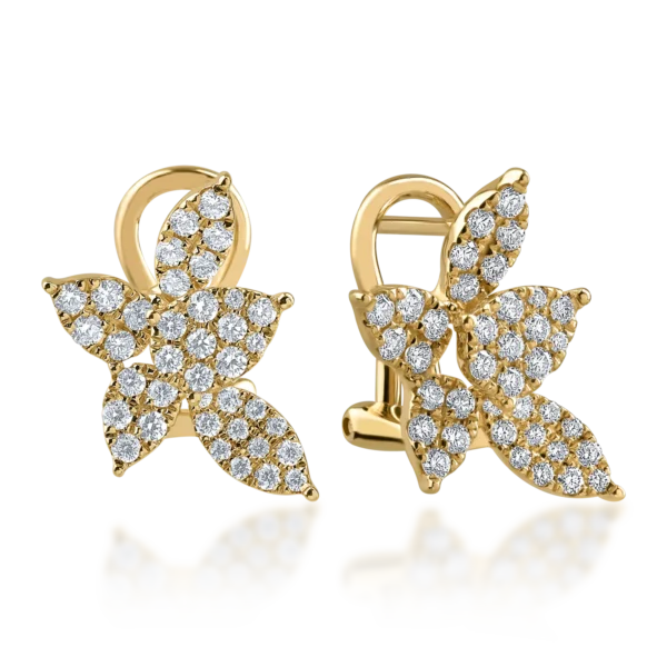 Cercei din aur galben cu diamante de 0.7ct