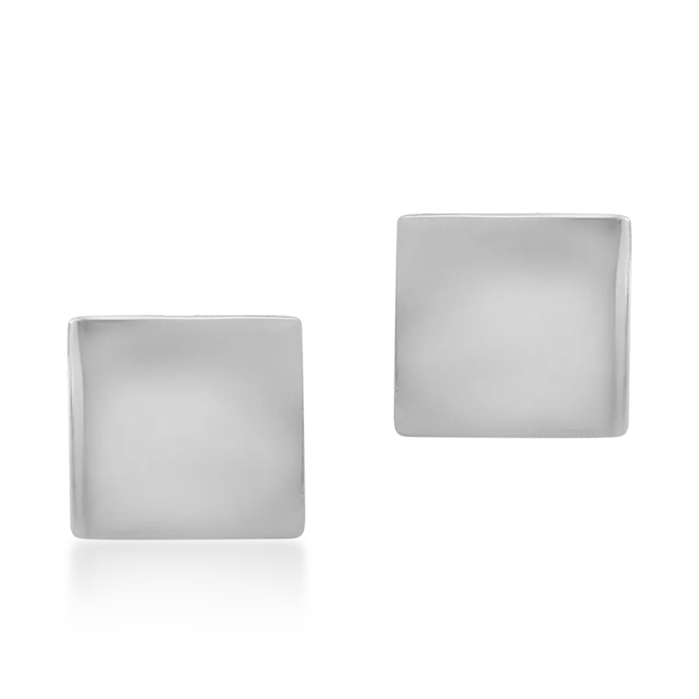 Cercei geometrici din aur alb - imagine 2