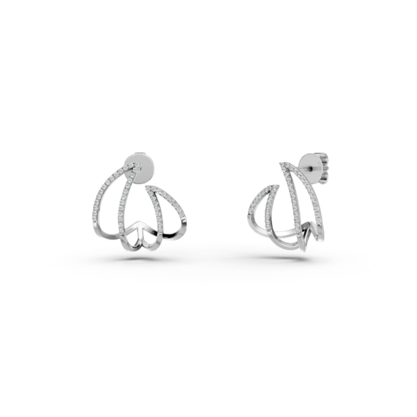 Cercei on-ear din aur alb cu diamante de 0.25ct