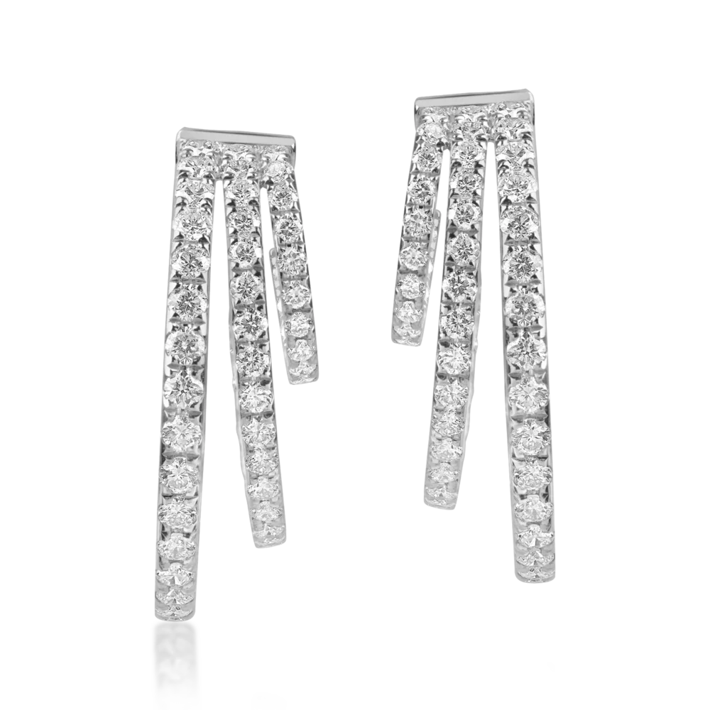 Cercei on ear din aur alb cu diamante de 2.5ct - imagine 2