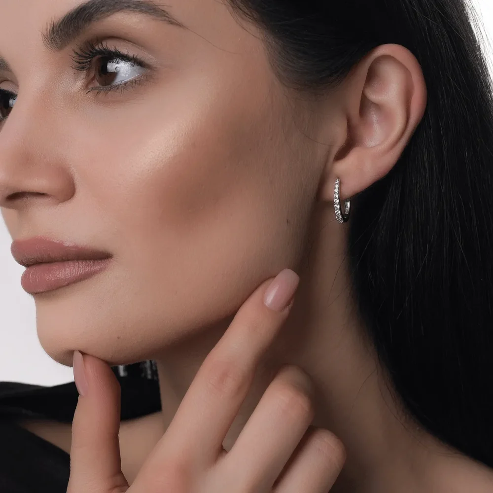 Cercei din aur alb - imagine 4