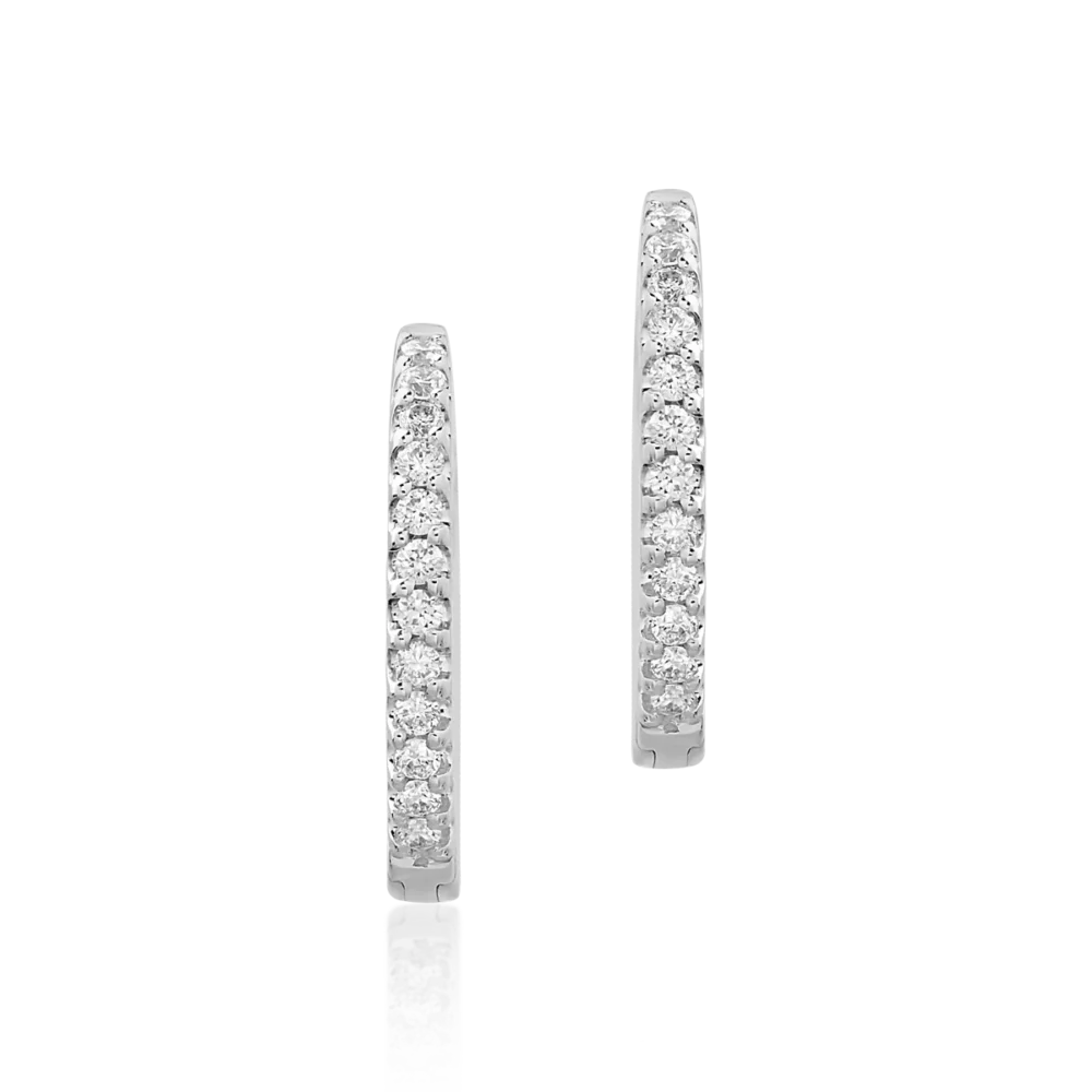 Cercei din aur alb cu diamante de 0.243ct - imagine 2