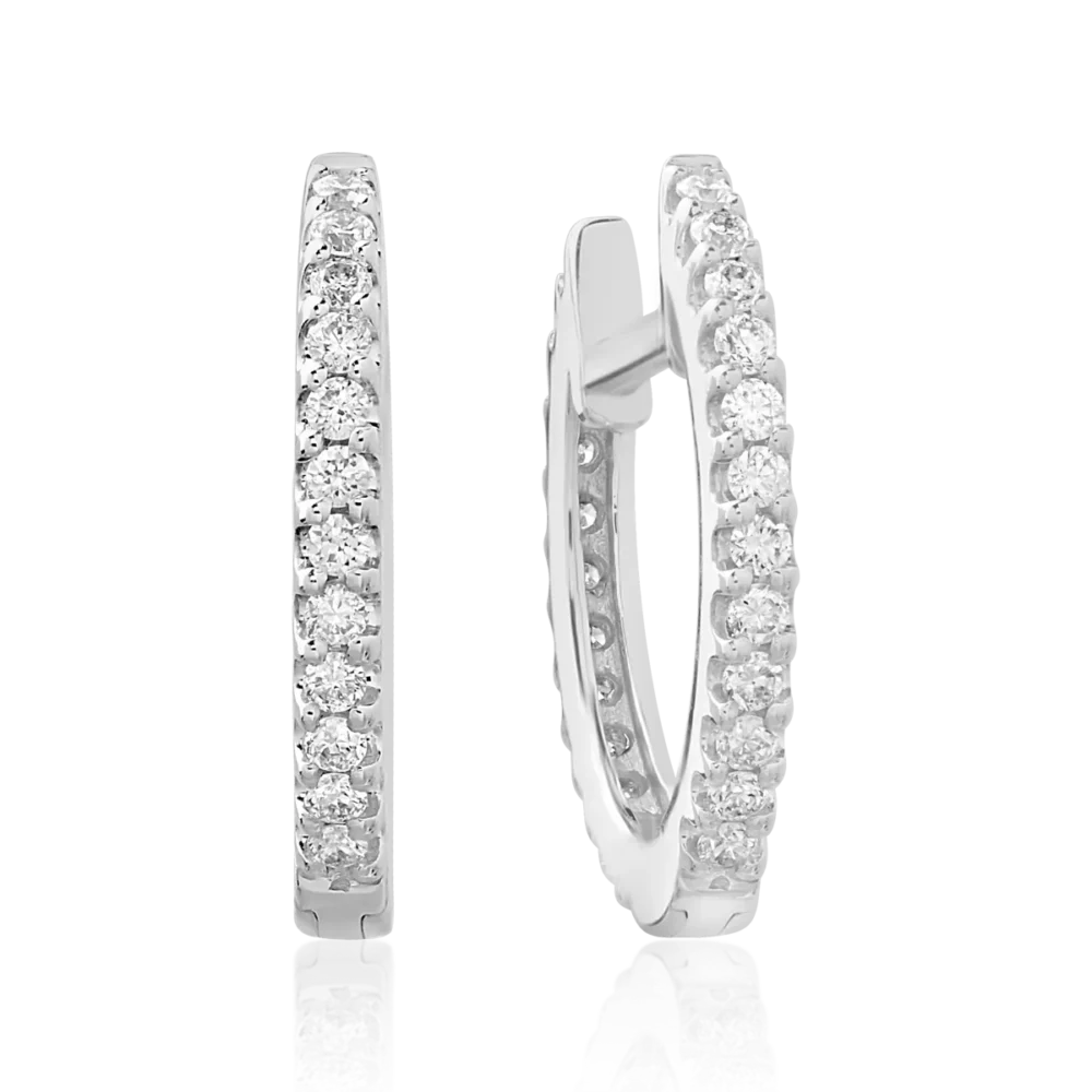 Cercei din aur alb cu diamante de 0.243ct