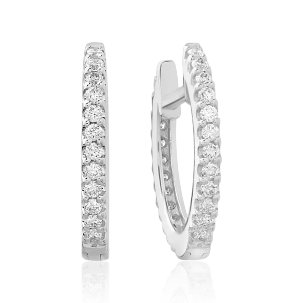 Cercei din aur alb cu diamante de 0.243ct