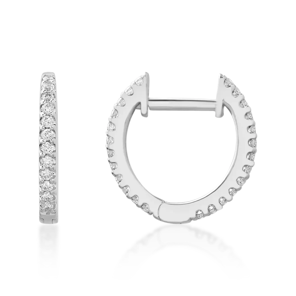 Cercei din aur alb cu diamante de 0.243ct - imagine 3